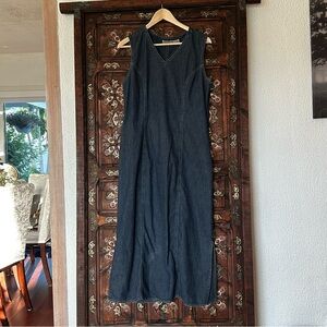 Expressions Dark Blue Denim Maxi Dress